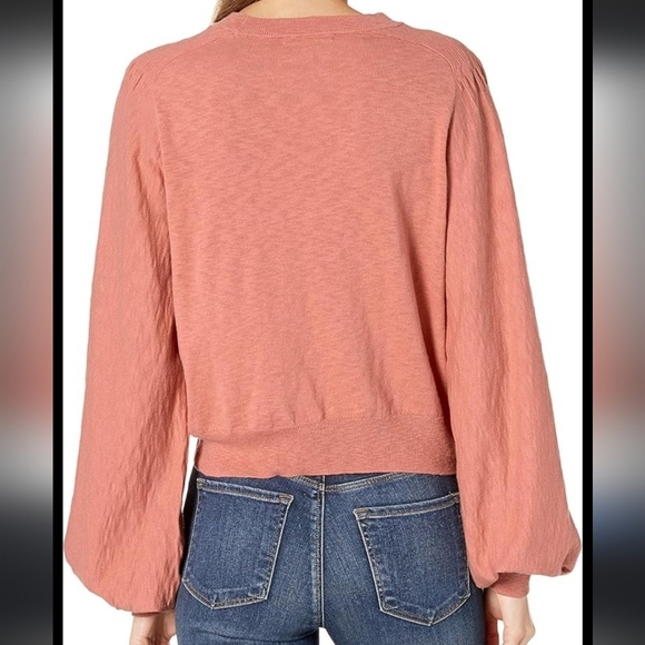 Joie Long Sleeve Coral Lightweight Sweater - Large - Picture 2 of 8
